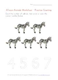 africa counting worksheet 2