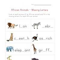 Animals Worksheets - African Animals | All Kids Network