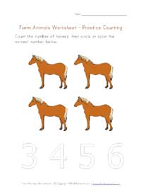 printable farm animals counting to 4