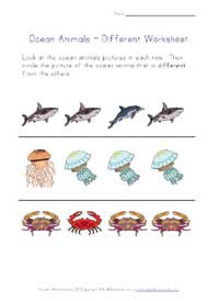 Ocean Animals Worksheets for Kids