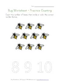 bugs counting worksheet 3