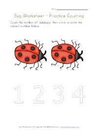 bugs counting worksheet 1