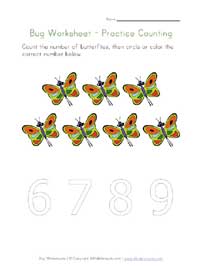 bugs counting worksheet 2