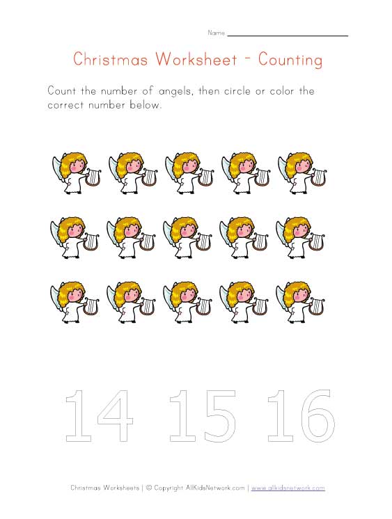 Christmas Worksheet - Count to Fifteen