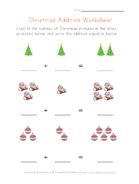christmas addition worksheet