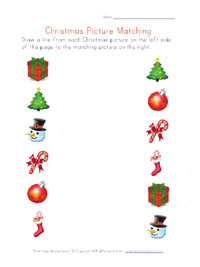 printable christmas picture matching