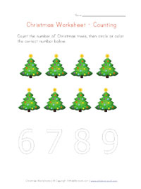 christmas counting worksheet 3