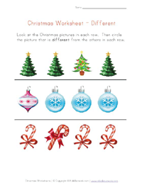 christmas worksheet different