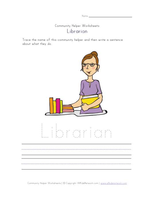 Librarian Community Helper Worksheet