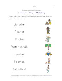 Community Helpers Worksheets