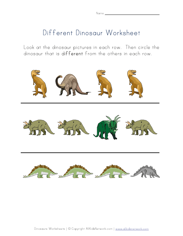 different color dinosaurs