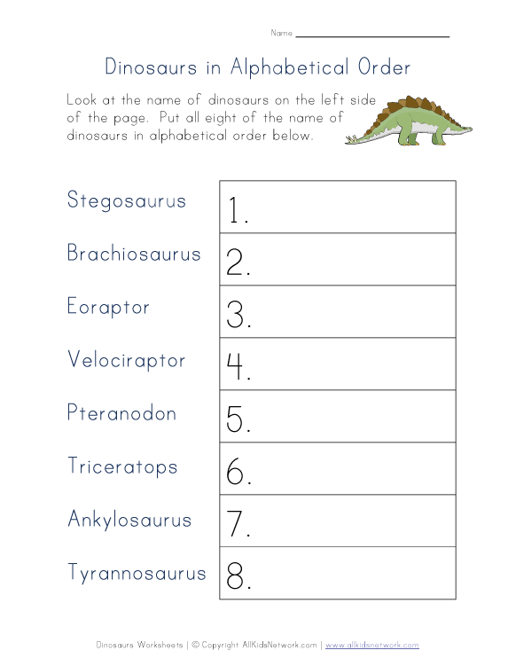 View in Order worksheet weather Print order Dinosaurs  alphabetical Alphabetical Your Worksheet and