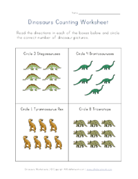 dinosaur counting worksheet