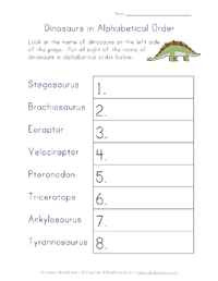 dinosaur in alphabetical order