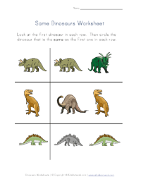 same dinosaurs worksheet