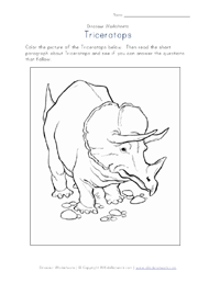 triceratops worksheet