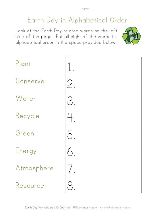 Planet Order Worksheet