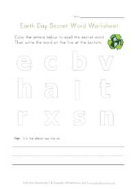 earth day spelling worksheet