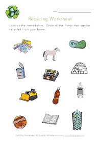 recycling worksheet