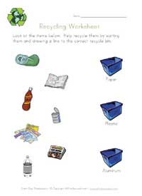 sort and recycle worksheet