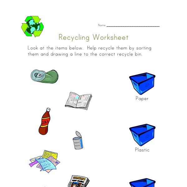 Sort and Recycle Worksheet | All Kids Network