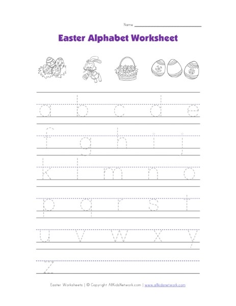 Easter Tracing Lowercase Letters Worksheet | All Kids Network