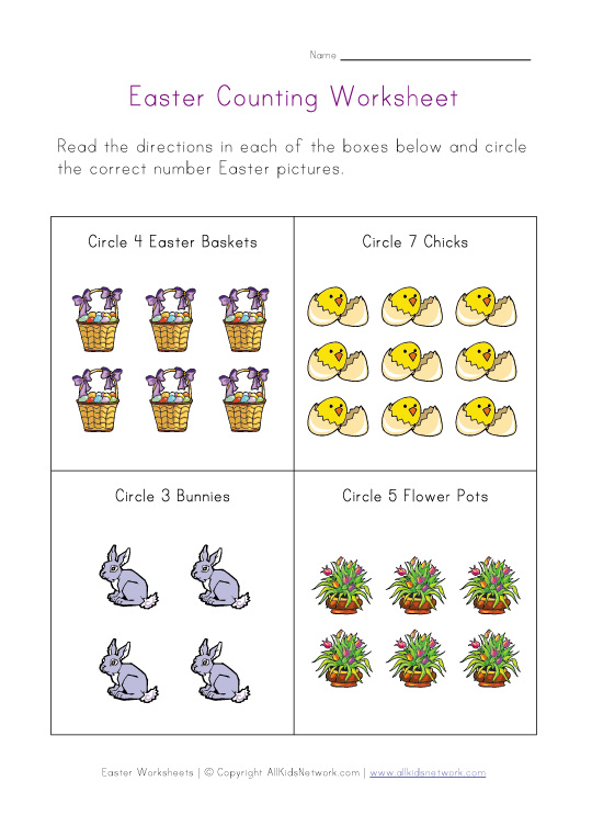 Worksheets For Math. Sample Easter Math Worksheet