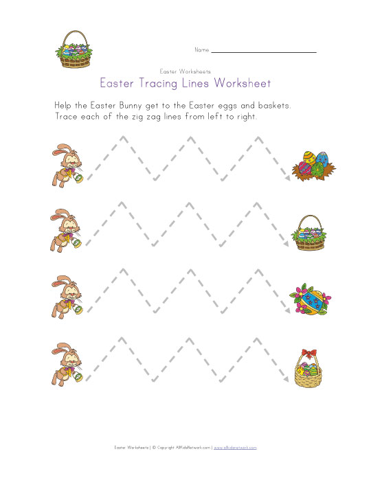 Easter Tracing Lines Worksheet