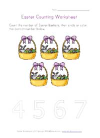 easter counting worksheet 2