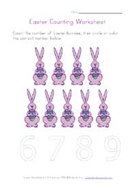 easter counting worksheet 3