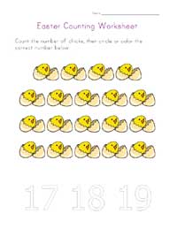 number nineteen worksheet