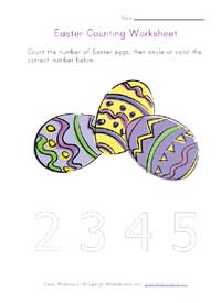easter counting worksheet 1