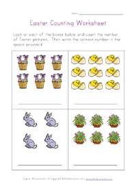 easter counting worksheet