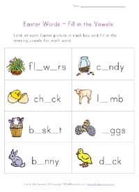 easter missing letters worksheet