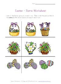 easter same worksheet
