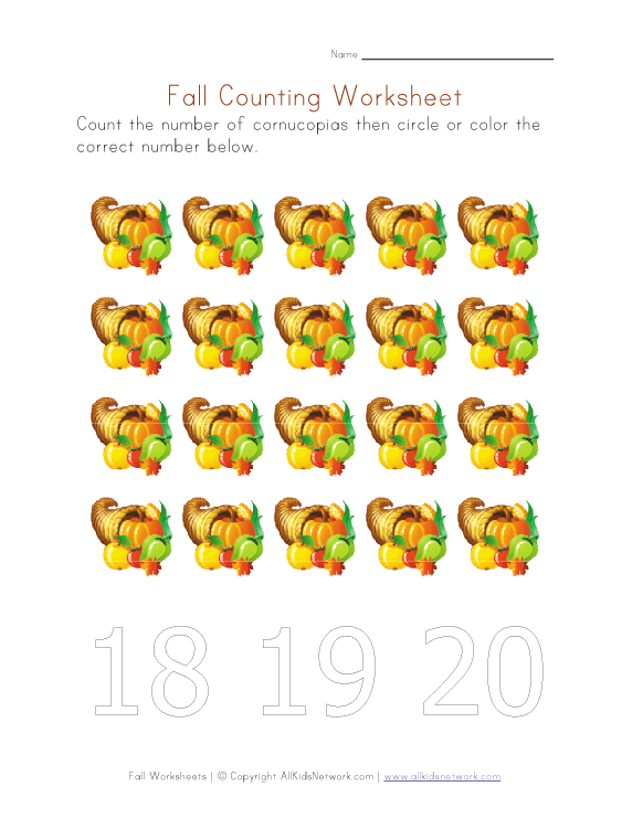 fall counting to twenty