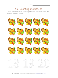 fall counting 20 worksheet