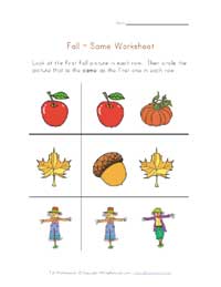 fall same worksheet