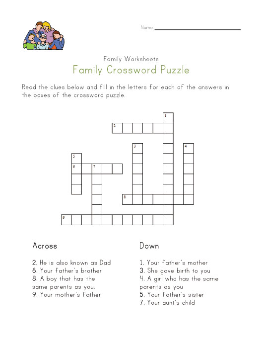 Free Printable Family Crossword Puzzle