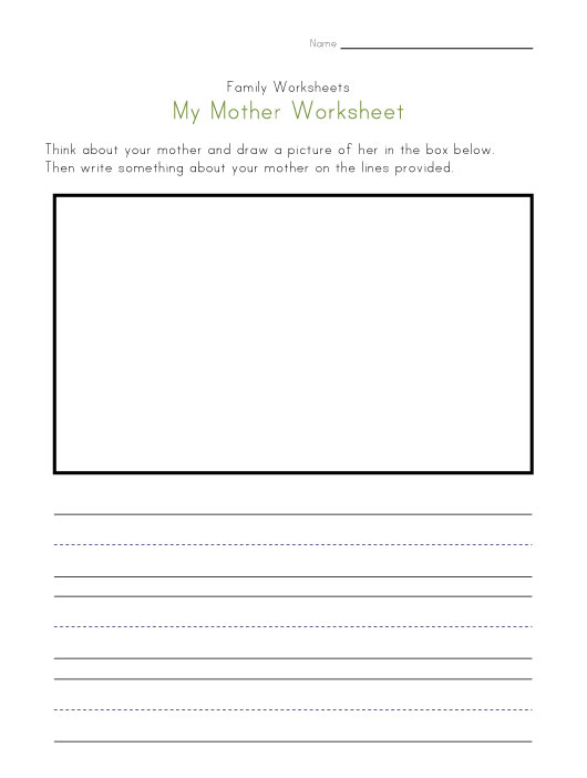 Family Worksheet - My Mother