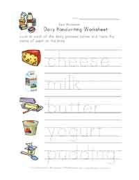 food diary worksheets