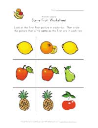 same fruit worksheet