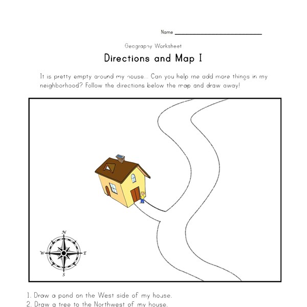 Directions and Map Worksheet | All Kids Network