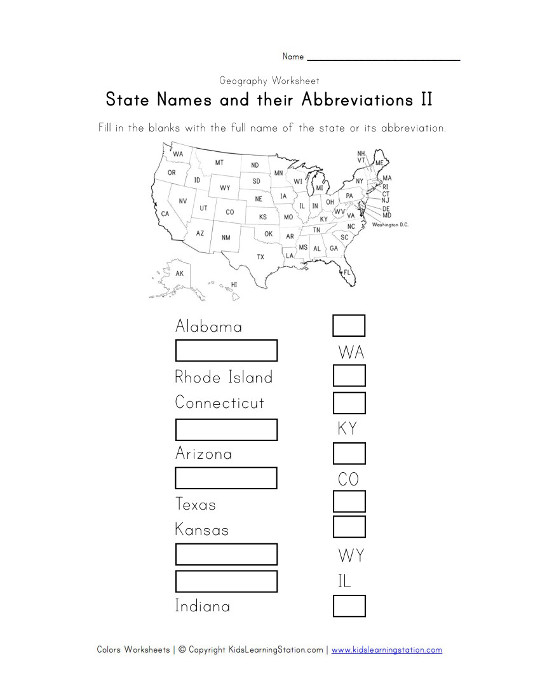 31 Name The States Worksheet - Notutahituq Worksheet Information