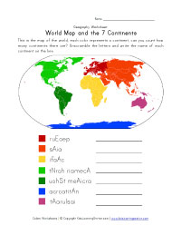 Geography Worksheets