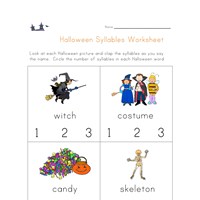 Thanksgiving Syllables Worksheet | All Kids Network