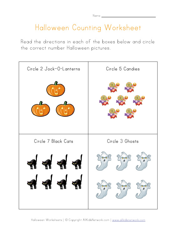 Halloween Counting Worksheet