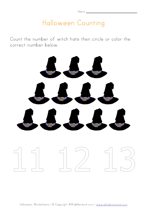 Halloween Counting to Twelve Worksheet