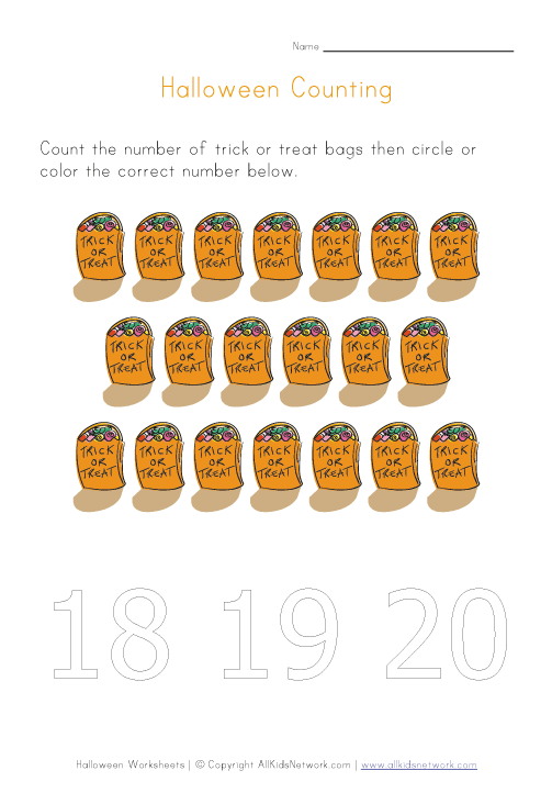 halloween counting to twenty