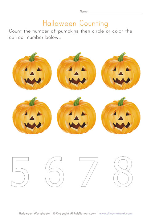 printable halloween counting to 6